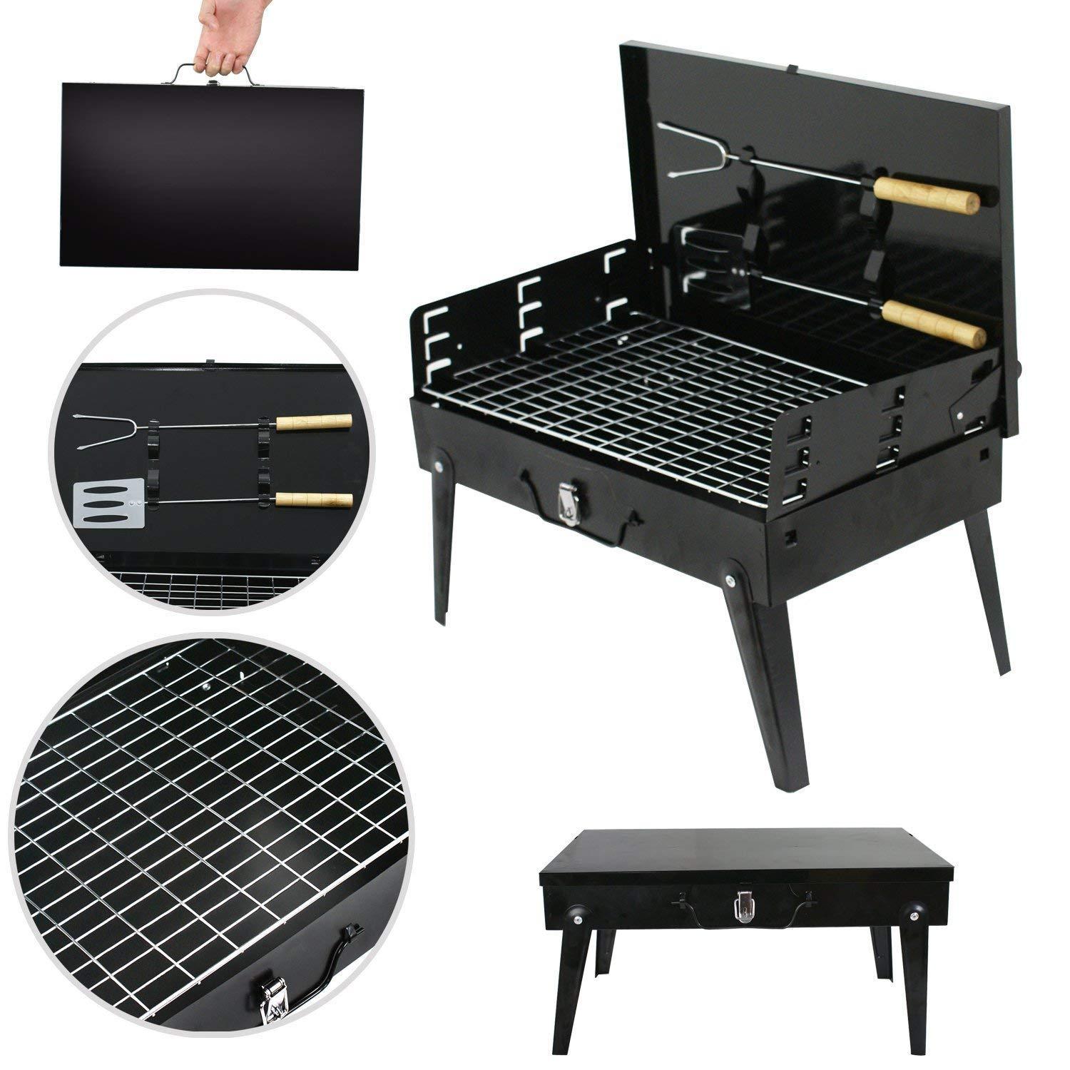 Foldable Stainless Steel Briefcase Style Barbecue Grill Toaster