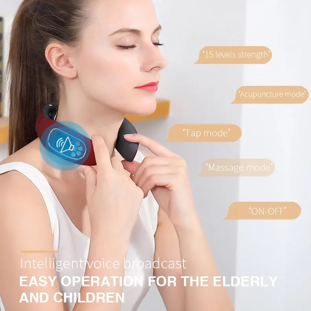 6 Heads Wireless Smart Electric Neck And Back Pulse Massager