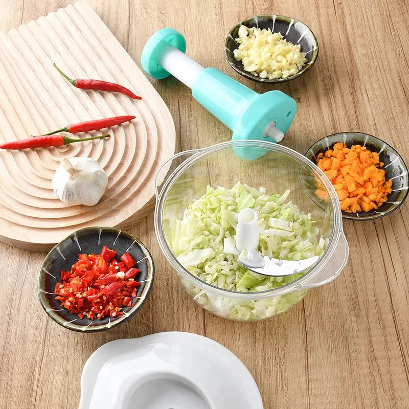6 Blades Manual Hand-press Vegetable Chopper