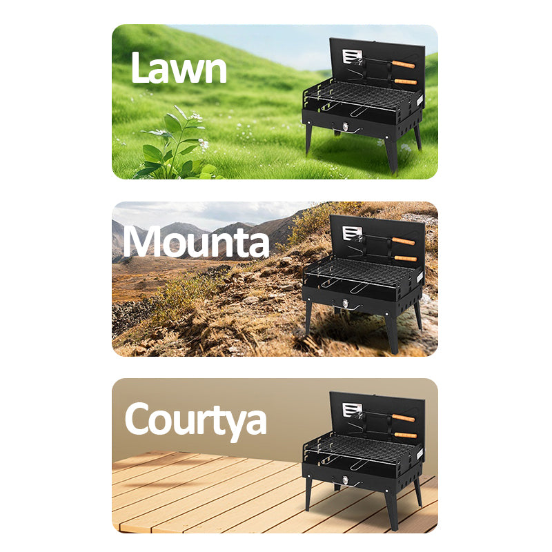 Foldable Stainless Steel Briefcase Style Barbecue Grill Toaster