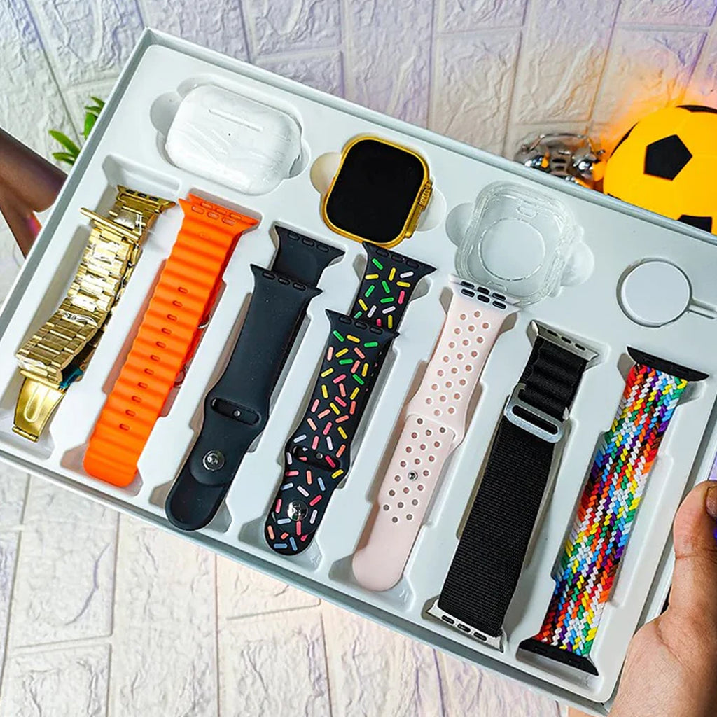 10 In 1 Set Ultra Smart Bluetooth Calling Smartwatch + Earphones