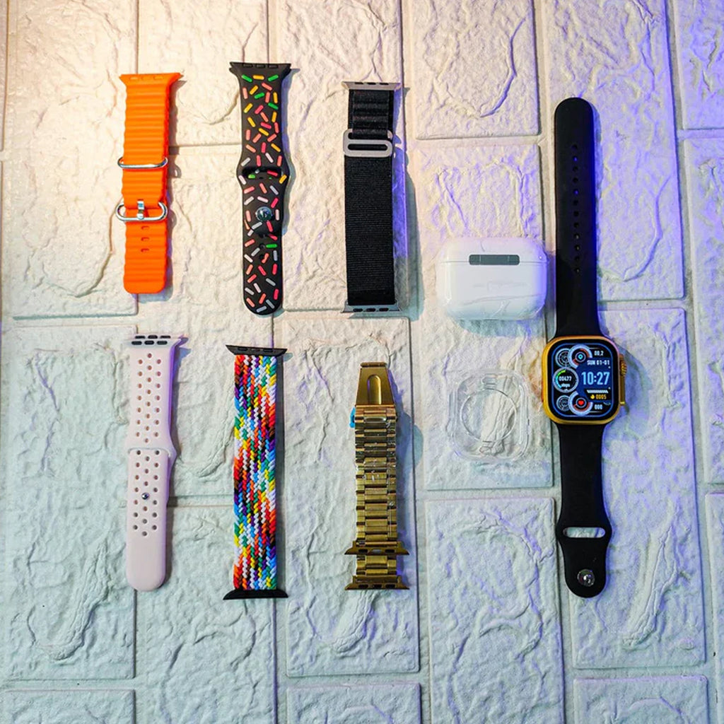 10 In 1 Set Ultra Smart Bluetooth Calling Smartwatch + Earphones