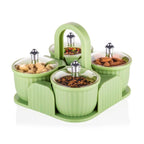 Multipurpose Dry Fruit Jar Set – Airtight 4-Container Storage Tray with Lid